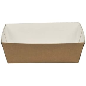 Pommes frites-bakke pap, firkantet 120 mm, brun, 450 stk