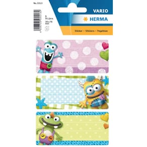 Schuletiketten HERMA Kleine Monster, Papier, 10 Stück