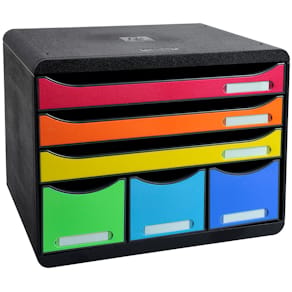 Schubladenbox Exacompta Store-Box Maxi, 6 Schubladen, Harlekin