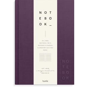 Ant.bok BURDE A5 textil linjerad lila