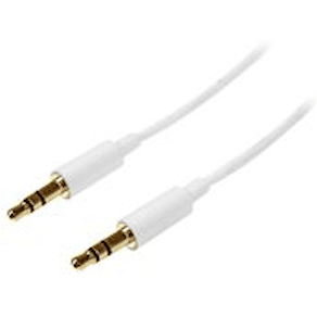 StarTech.com 1m White Slim 3.5mm Stereo Audio Cable - 3.5mm