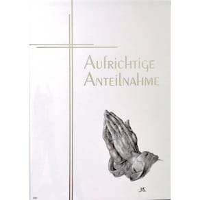 Trauerkarte Noname, weiß/schwarz, mit Briefumschlag