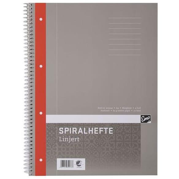 Spiralhefte EMO A4 60g 70 blad linjer 5st
