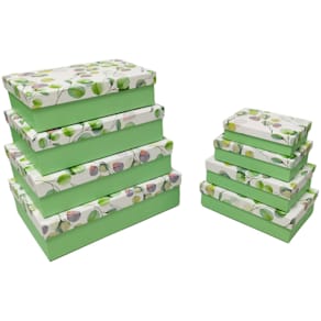 Geschenkkarton PBS Eukalyptus, grün/weiß, 8 Größen
