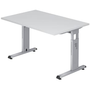 Schreibtisch HAMMERBACHER OS12, 120x80 cm, weiß/silber