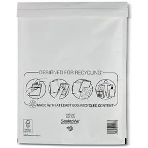 Bubbelpåse G/4 240x330mm vit 100/fp