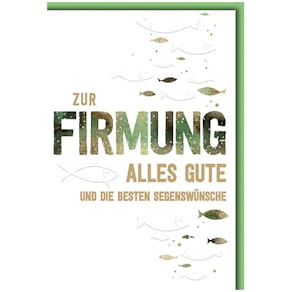 Firmungskarte, geprägt, mit Umschlag, bunt