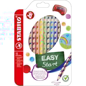Kleurpotlood STABILO EASYstart, rechtshandig, etui van 12 stuks,