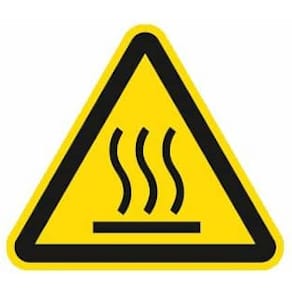 Warnschild MOEDEL ISO 7010, Warnung vor heißer Oberfläche, Folie,
