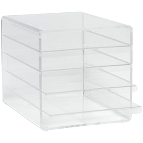 Brevbakke/Opbevaring m/ 5 rum Kuben A4 Transparent
