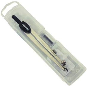 Zirkel DONAU, silber, 130 mm, 2 Ersatzminen, Etui