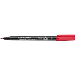 OH-Penna Staedtler Lumocolor Röd, fine, permanent, 10st