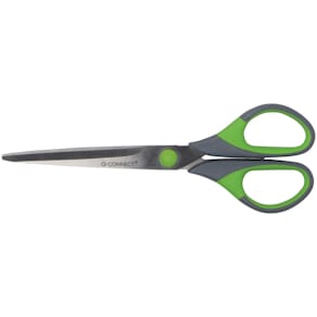 Schere Q-CONNECT, 17,5 cm, grau/grün