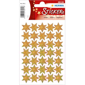 Schmucketikett HERMA Stern, 16 mm, gold, 35 Stück