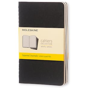 Cahier Journal Rutad Pocket Svart 3-Pack