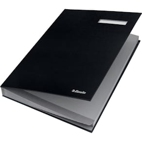 Handtekenmap Esselte, A4, 20 vakken, zwart