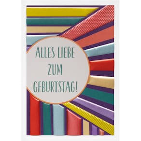 Geburtstagskarte PERLEBERG Prisma, Folienveredelung, bunt, mit Ku