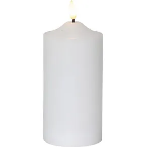 Blockljus STAR T LED Flamme 17cm vit