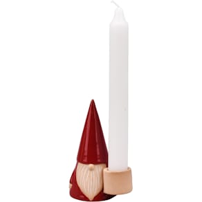 Ljusstake FESTIVE Tomte 10,1cm röd/vit