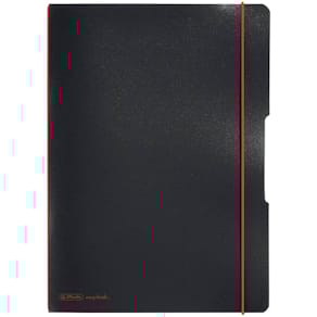 Notizheft Herlitz, A4, 2x40 Blatt kariert/ liniert, schwarz