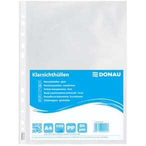 Prospekthülle DONAU, A4, 50 µm, transparent, 11-fach Lochung