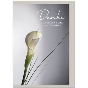 Danksagungskarte KOMMA³ Trauerdank, 5 Stück, inkl. Umschlägen