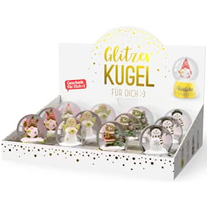 Schneekugel FÜR DICH, weihnachtlich, mini, sortiert