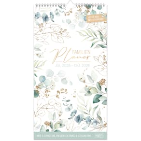 Familienplaner HÄFFT Blattgold, 5 Spalten, 2025/2026