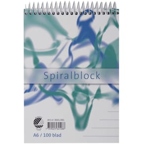 Spiralblock A6, linjerat, 60g, 10st