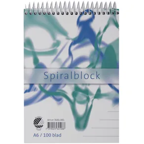 Spiralblock A6, linjerat, 60g, 10st