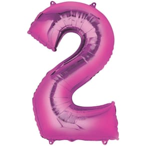 Folienballon Zahl 2, rosa