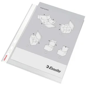 Plastficka ESSELTE A5 Premium Präglad 0.08mm, 100st