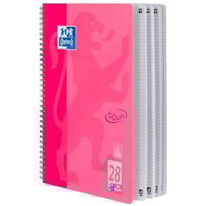 Collegeblock Oxford Touch, A4+, kariert, L28, 80 Blatt, rosa