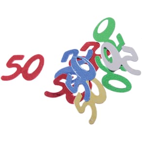Konfetti Zahl 50, bunt