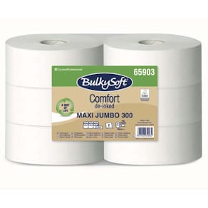 Toiletpapir jumbo BulkySoft, 2-lags, 300 m, 6 rl, til Gigant M