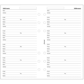 Filofax Personal Kontakter Vit