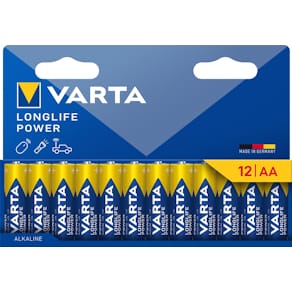 Batterijen Varta Longlife Power AA, blister van 12 stuks