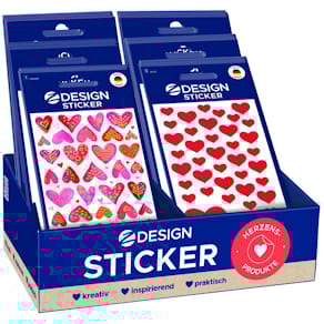 Sticker Avery Zweckform Thekendisplay Herzen, sortiert, 60 Bögen