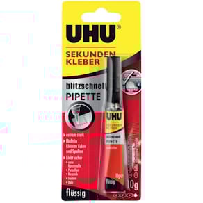 Sekundenkleber UHU blitzschnell Pipette, 10 g
