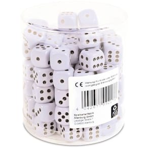 Würfel ASS 100er Runddose, weiß