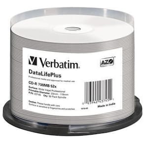 CD-R AZO, 52X, DL + Wide Printable (50)