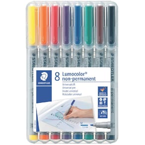 Folienstift STAEDTLER Lumocolor non-permanent M, 8 Farben sort.