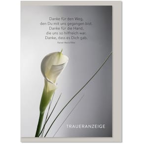 Traueranzeige KOMMA³, weiß/schwarz, 5 Stück