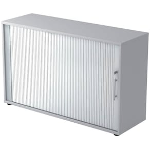 Rollladenschrank HAMMERBACHER 1732S, grau/silber, 120x40x74,8 cm