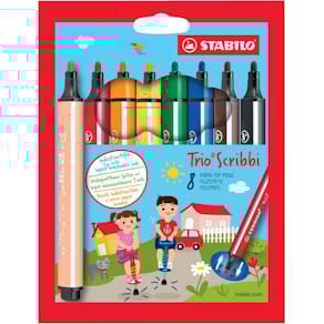 Fasermaler STABILO Trio Scribbi, Etui, 8 Stück