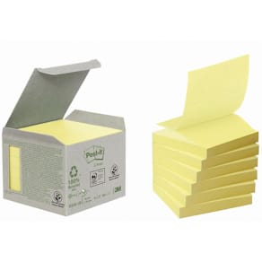 Notes POST-IT Z-block 76x76mm gul 6/fp