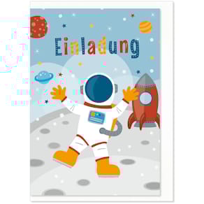 Einladungskarte KOMMA³ Kinder, 6 Stück, mit Briefumschlägen