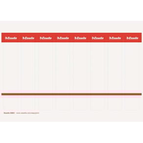 Rygetiket Esselte 50 mm rød/hvid, selvklæbende, 80 stk