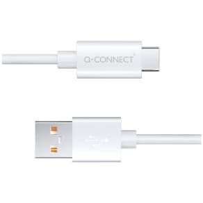 USB-Kabel Q-CONNECT, USB-C 3.1/USB-A 3.0, 1,2 m, weiß