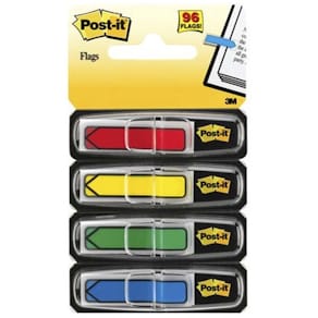 Indexfaner Post-it pile 12x43 mm, 4 farver, 96 stk